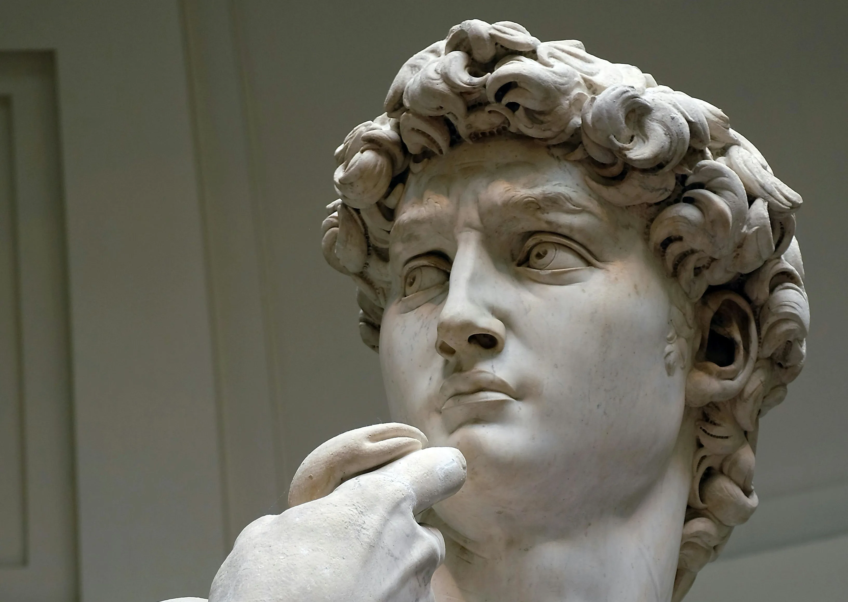 A closeup of Michelangelo's David statue, by Brian Banford on Pexels https://www.pexels.com/photo/photograph-of-the-sculpture-of-david-of-michelangelo-12371872/